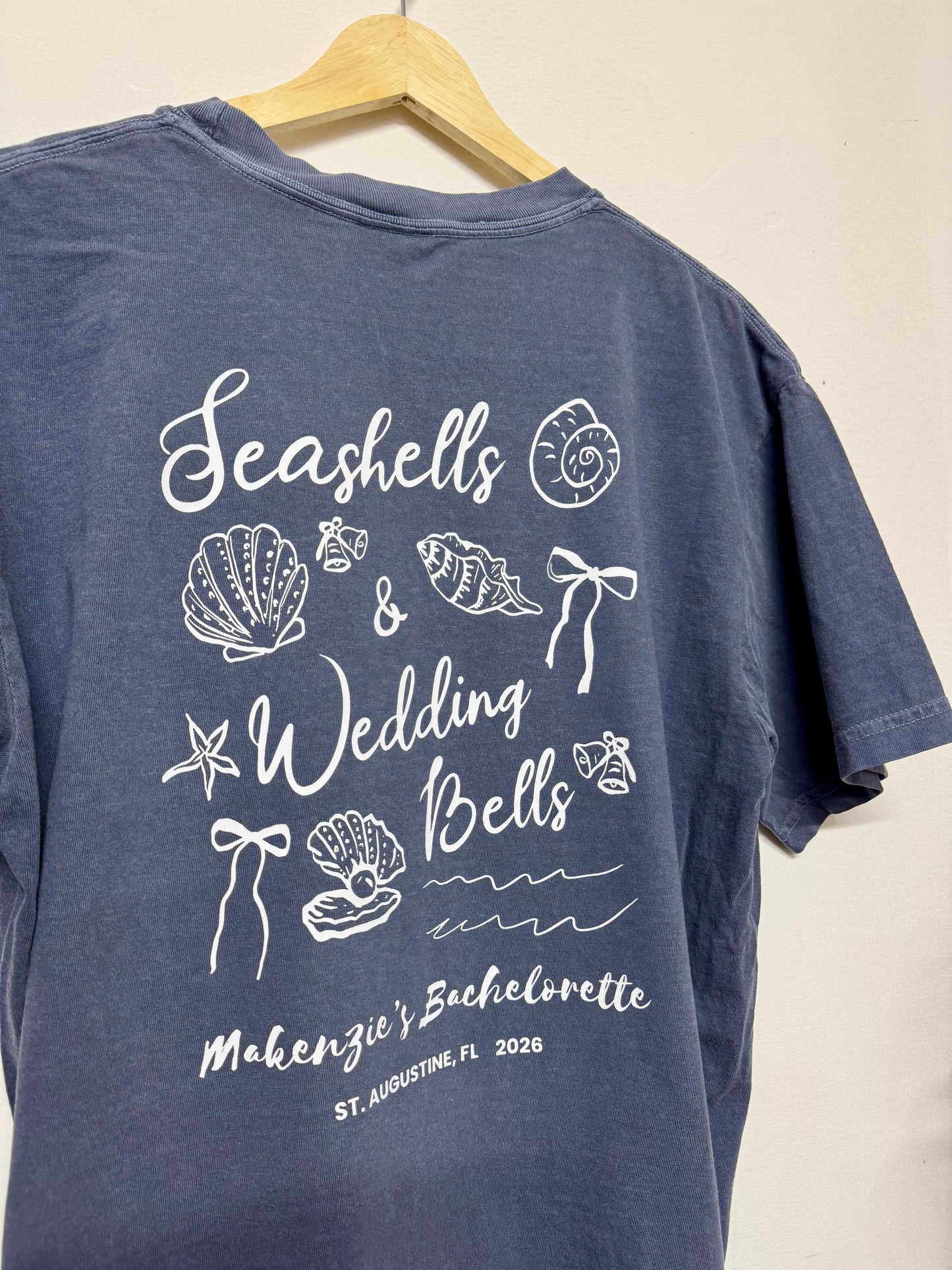 Seashells and Wedding Bells Custom Bachelorette Shirt