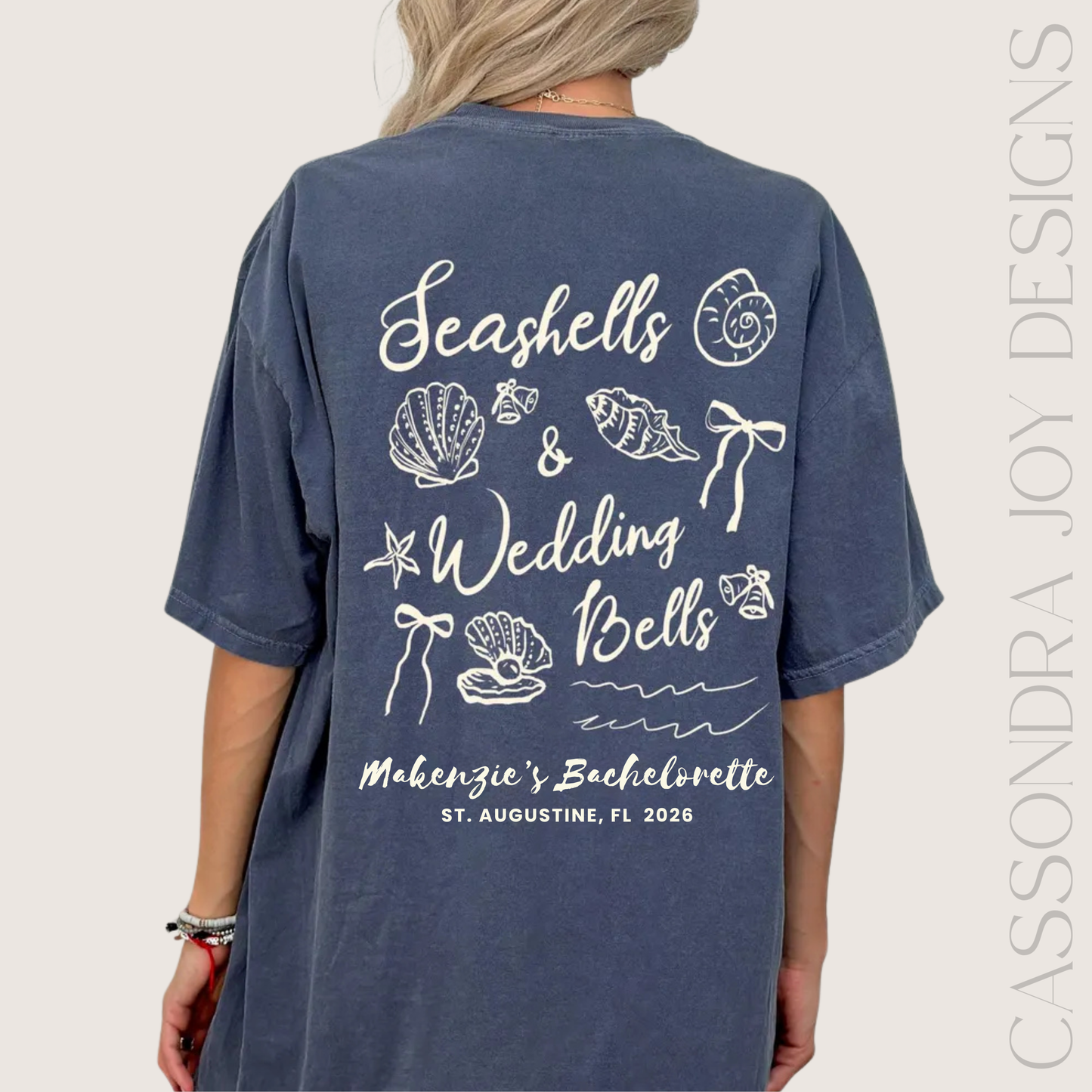 Seashells and Wedding Bells Custom Bachelorette Shirt