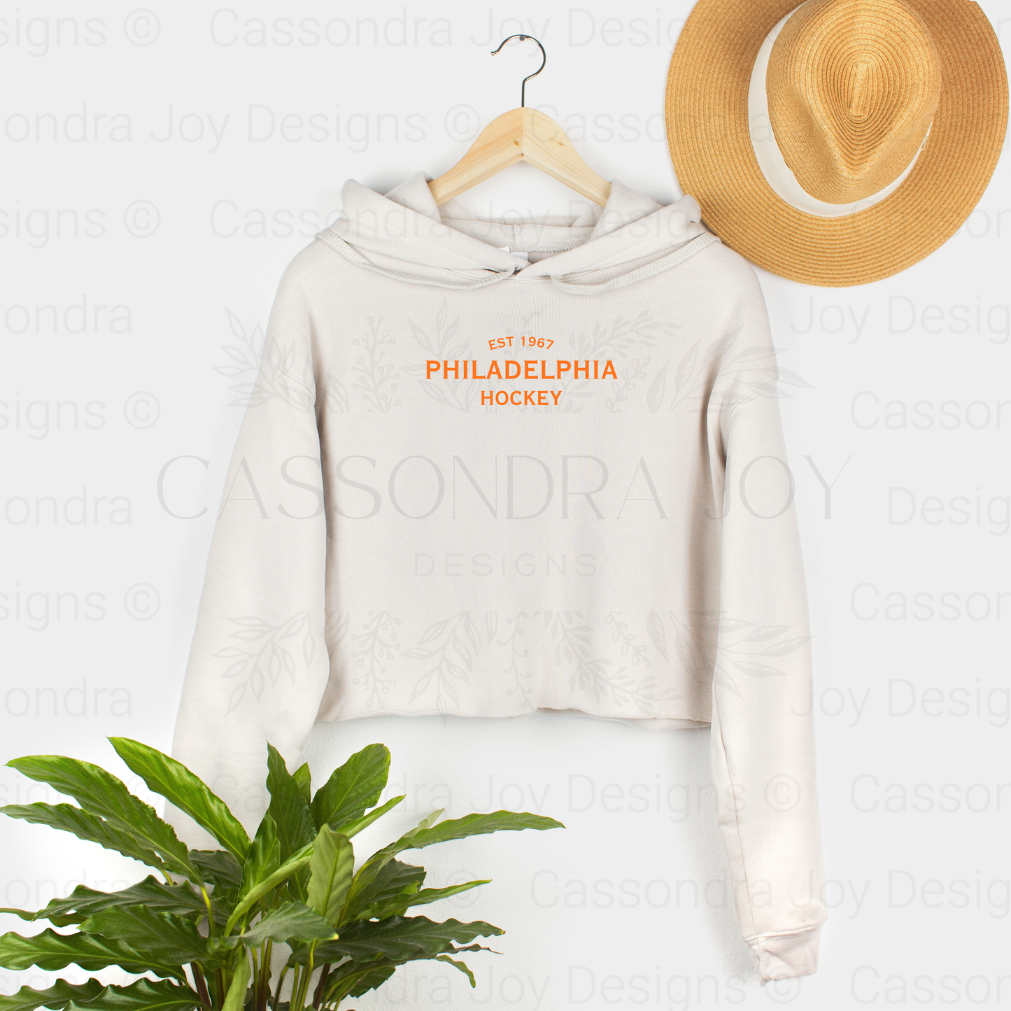 Minimalist Hockey Crop Fleece Hoodie