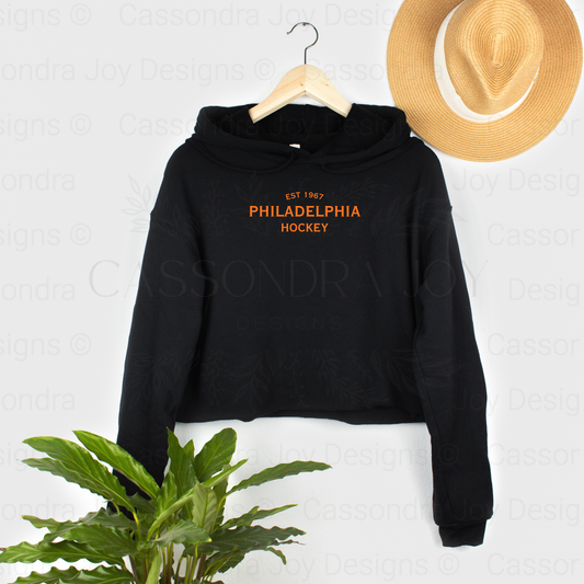 Minimalist Hockey Crop Fleece Hoodie