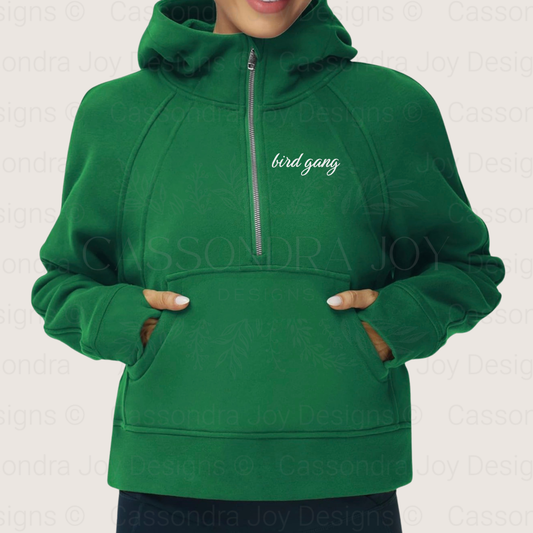 Bird Gang Embroidered Scuba Sweatshirt