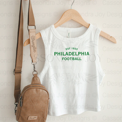 Minimalist Football Crop Muscle Sleeve Tank Top