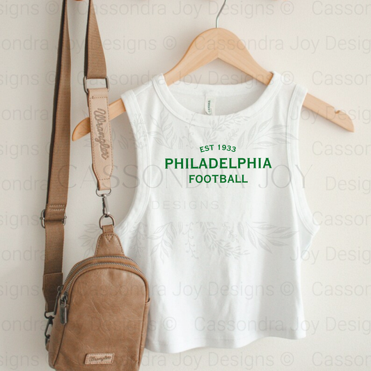 Minimalist Football Crop Muscle Sleeve Tank Top