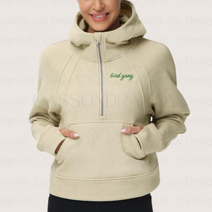 Bird Gang Embroidered Scuba Sweatshirt