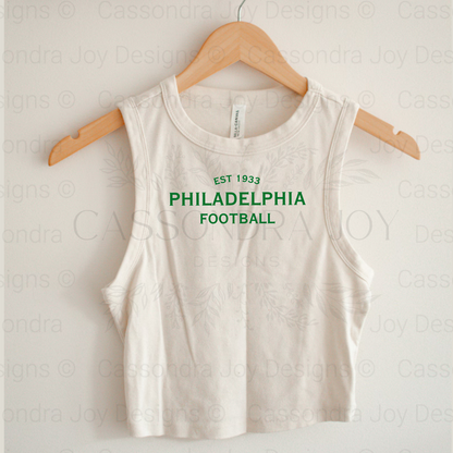 Minimalist Football Crop Muscle Sleeve Tank Top
