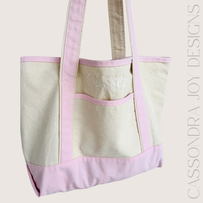 Personalized Embroidered Boat Tote