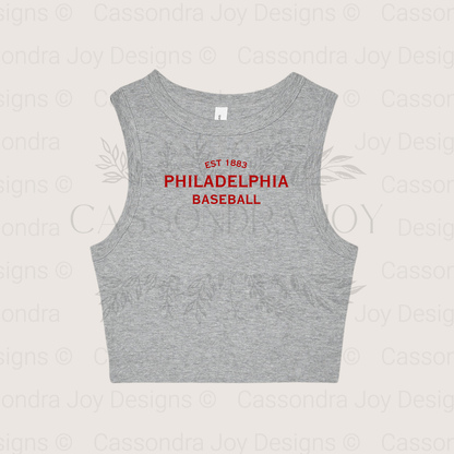 Minimalist Baseball Crop Tank Top