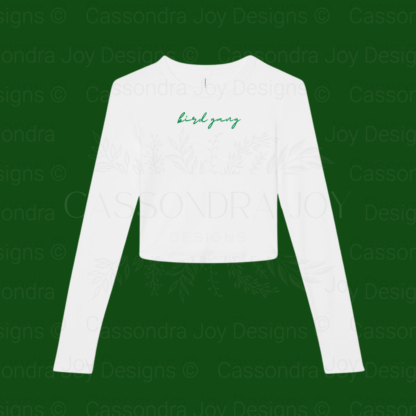 Bird Gang Long Sleeve Crop Tee