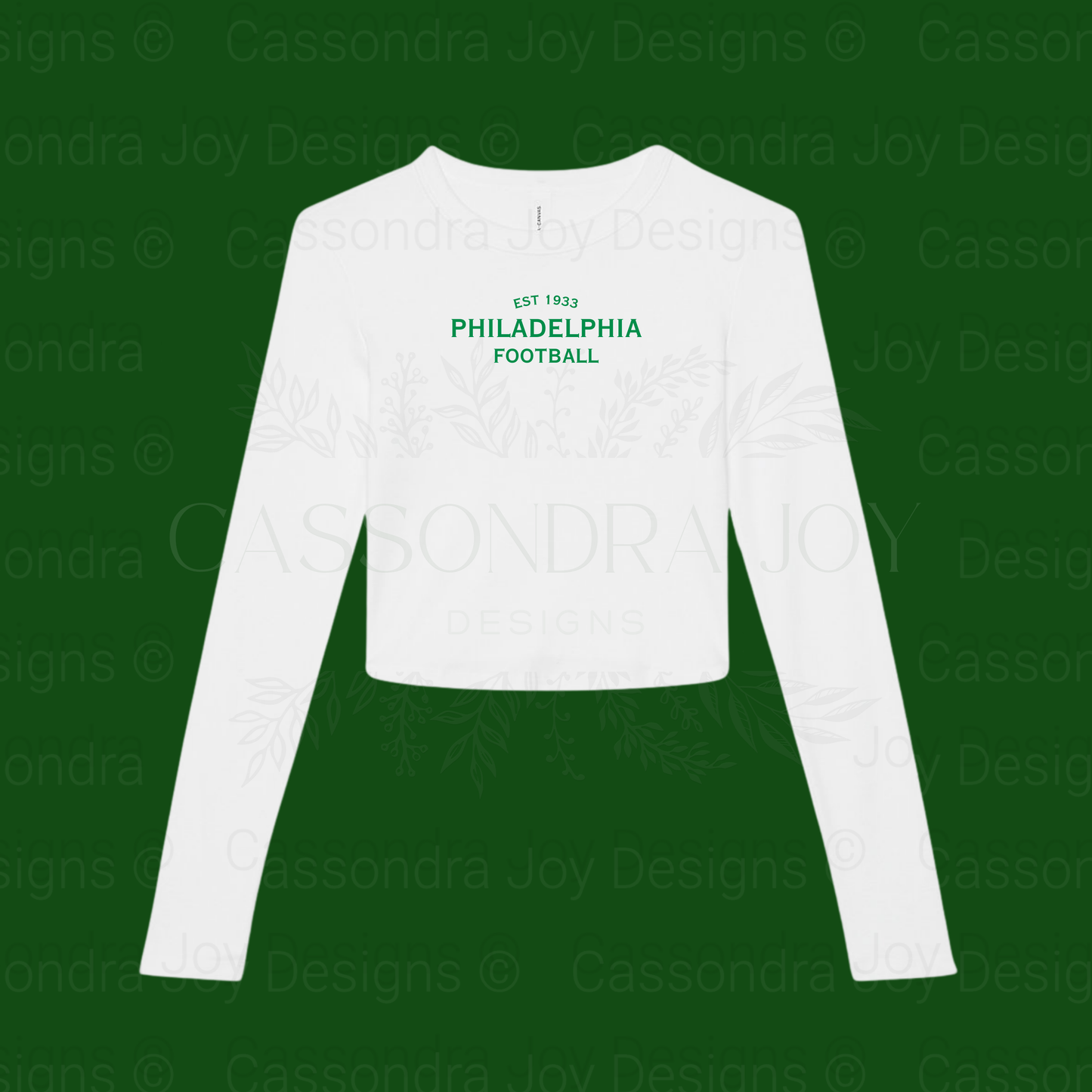 Minimalist Football Long Sleeve Crop Tee