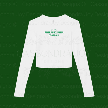 Minimalist Football Long Sleeve Crop Tee