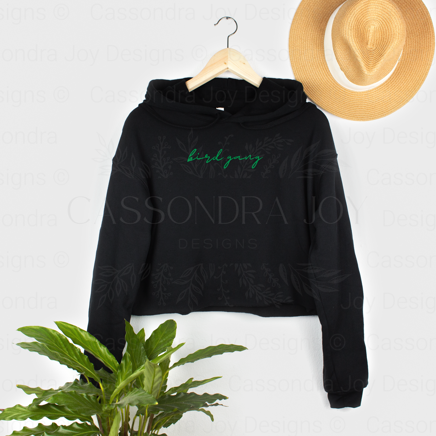 Bird Gang Football Crop Fleece Hoodie