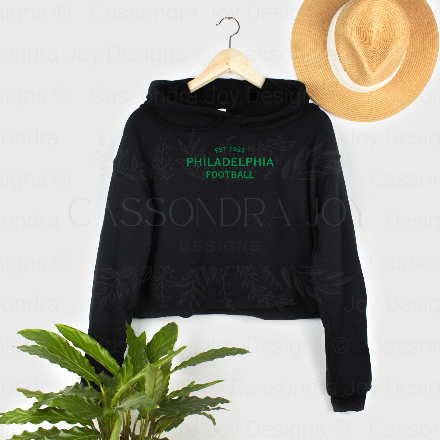 Minimalist Football Crop Fleece Hoodie