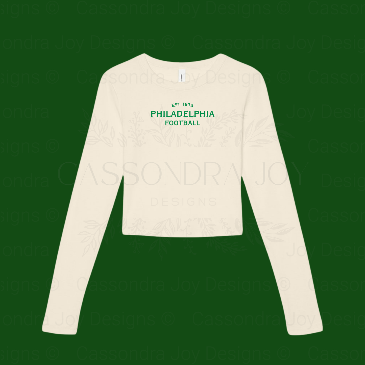Minimalist Football Long Sleeve Crop Tee