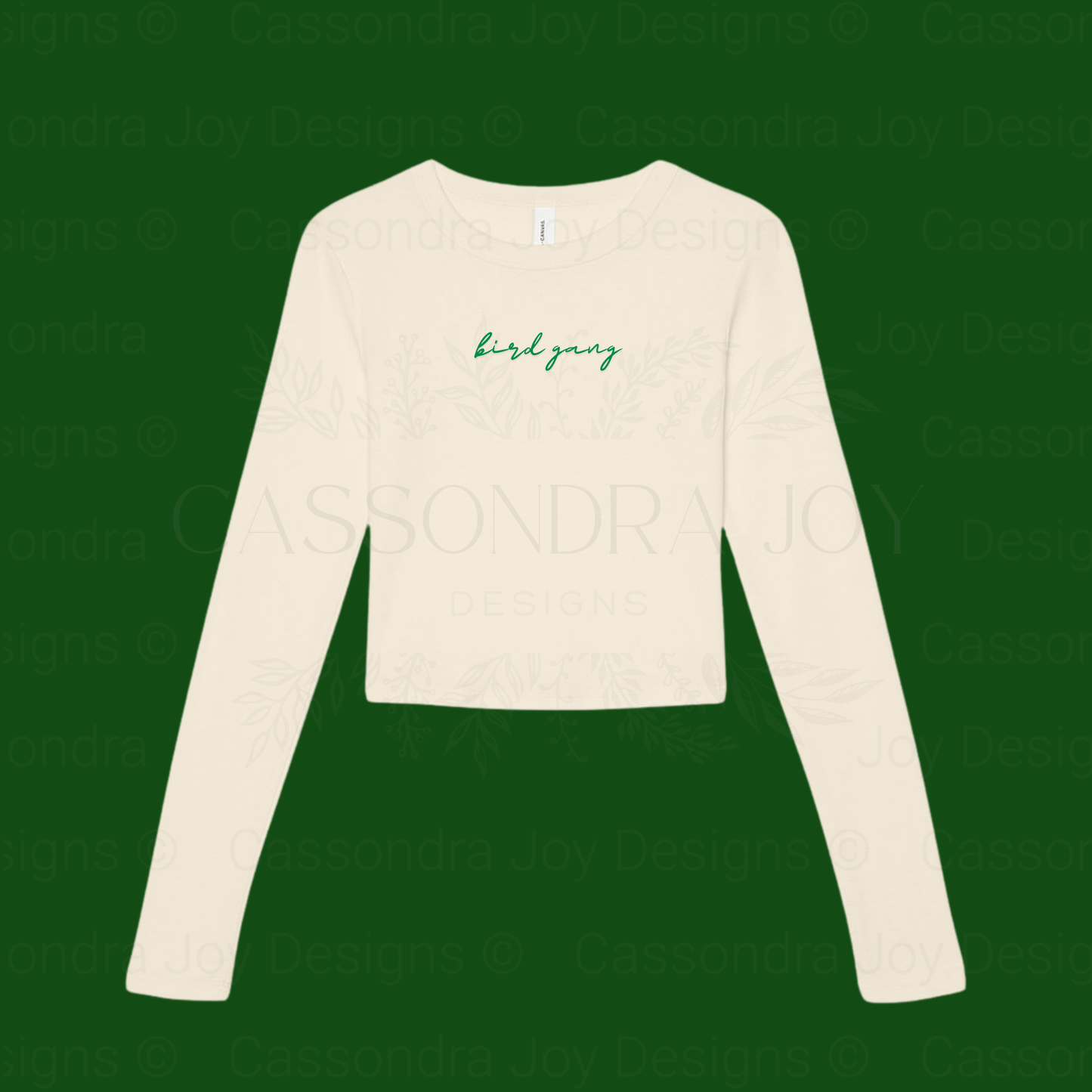 Bird Gang Long Sleeve Crop Tee