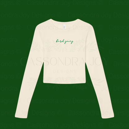 Bird Gang Long Sleeve Crop Tee