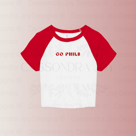 Go Phils Raglan Crop Tee