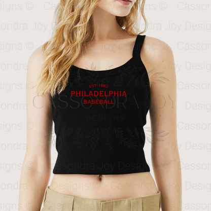 Minimalist Baseball Crop Tank Top