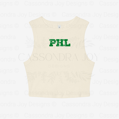PHL Football Crop Muscle Sleeve Tank Top