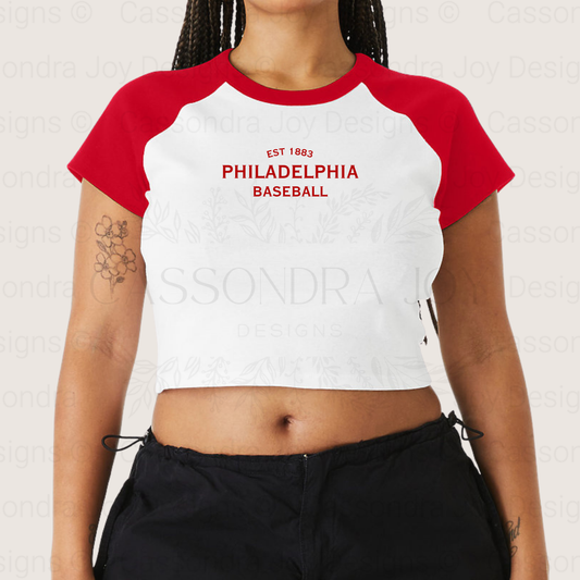 Minimalist Baseball Raglan Crop Tee