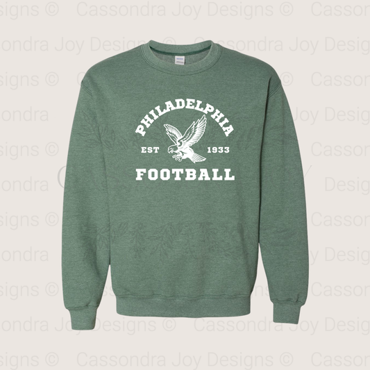 Vintage Style Football Crewneck Sweatshirt