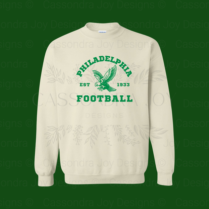 Vintage Style Football Crewneck Sweatshirt