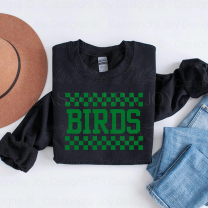 Checkered Birds Football Crewneck Sweatshirt
