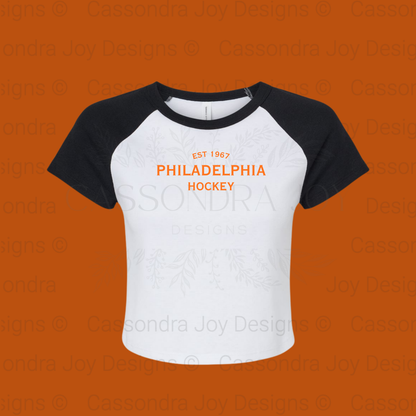 Minimalist Hockey Raglan Crop Tee