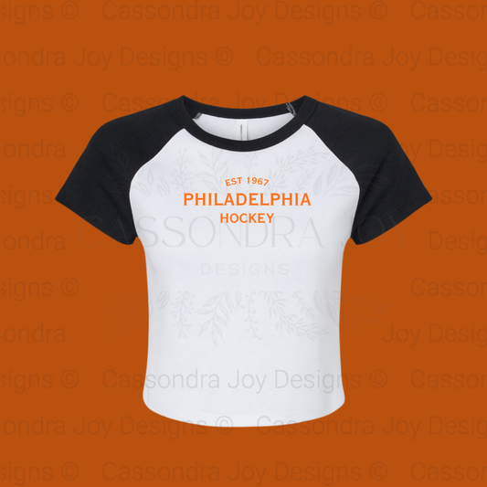 Minimalist Hockey Raglan Crop Tee