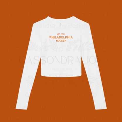 Minimalist Hockey Long Sleeve Crop Tee