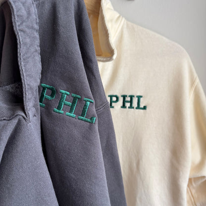 PHL Embroidered Polo Collar Sweatshirt