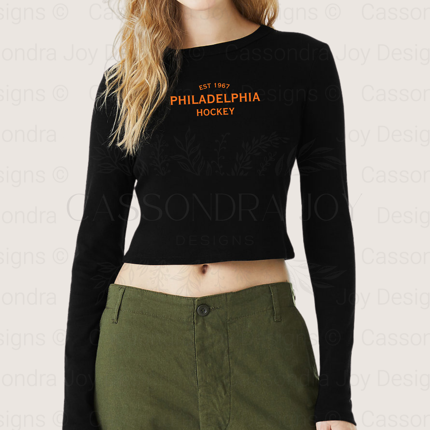 Minimalist Hockey Long Sleeve Crop Tee