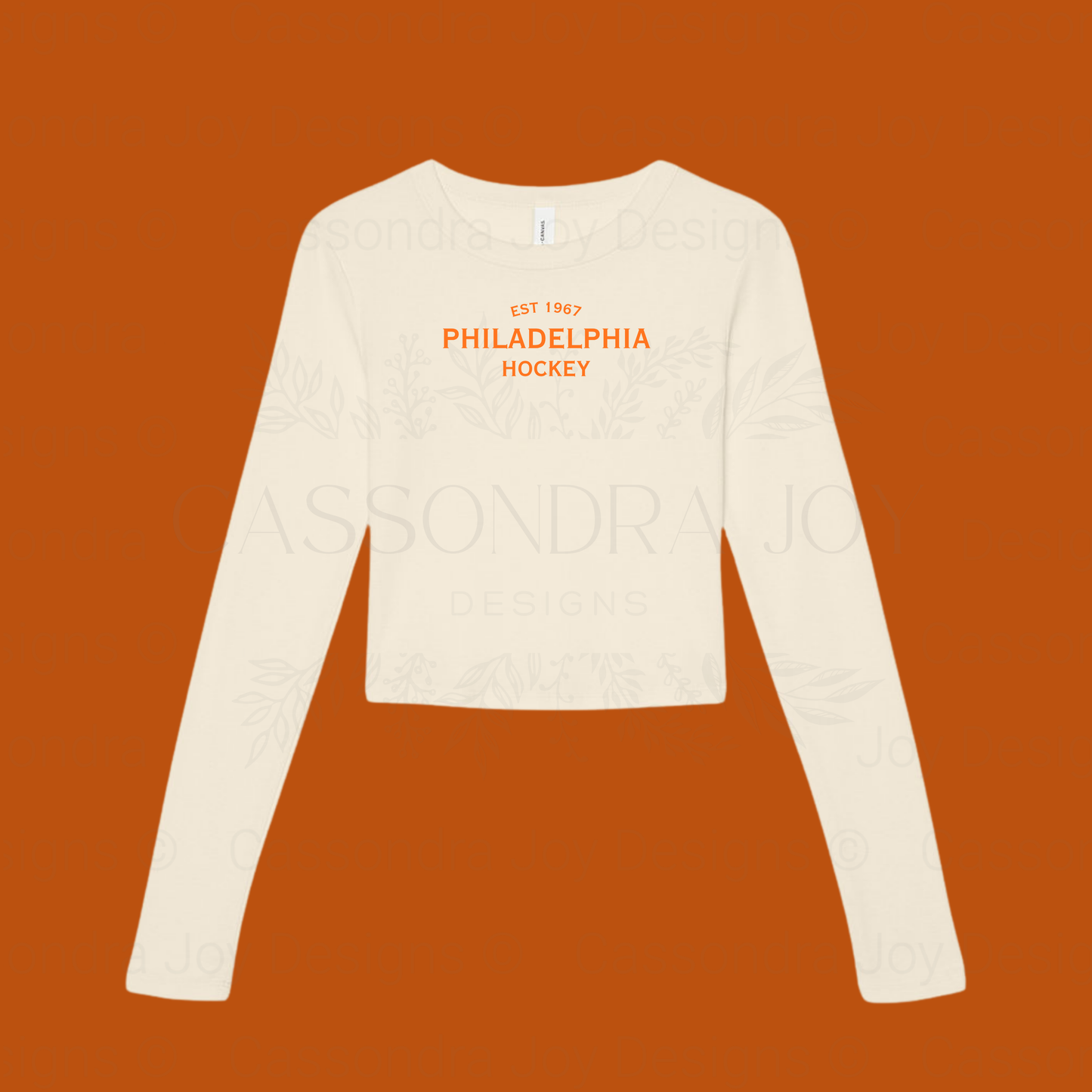 Minimalist Hockey Long Sleeve Crop Tee