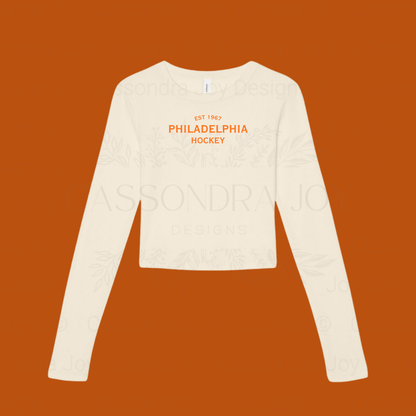 Minimalist Hockey Long Sleeve Crop Tee