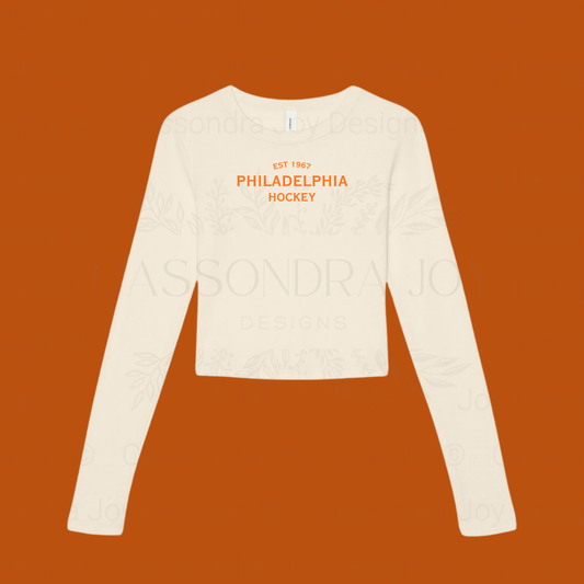 Minimalist Hockey Long Sleeve Crop Tee