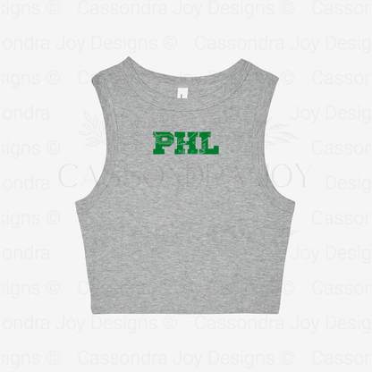 PHL Football Crop Muscle Sleeve Tank Top