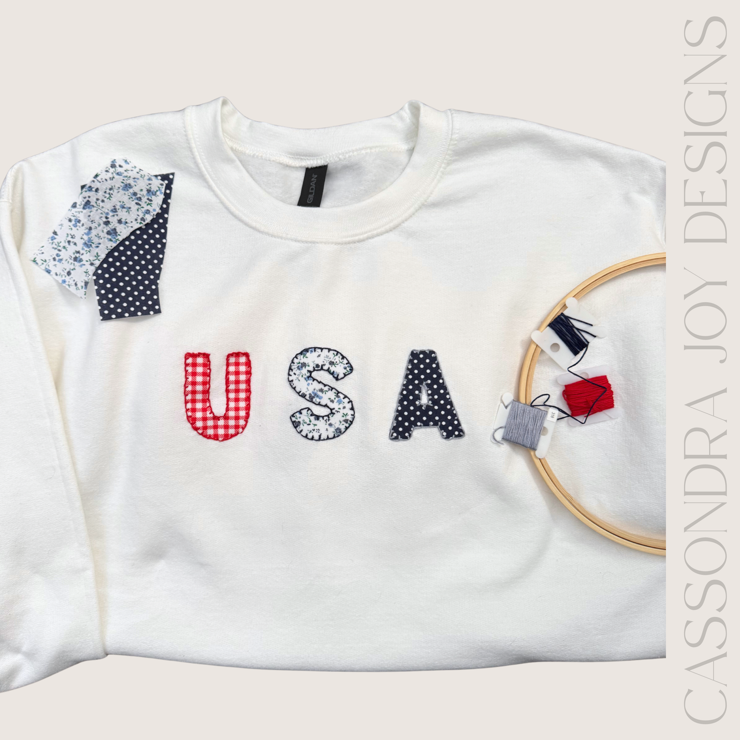 USA Patchwork Crewneck