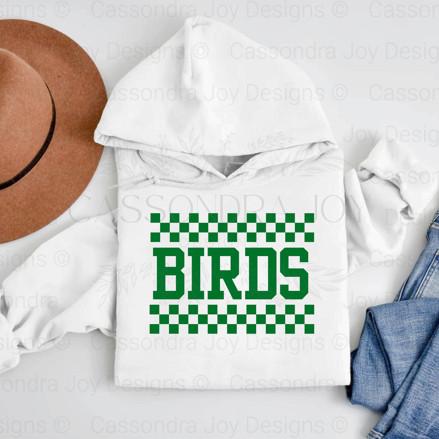 Checkered Birds Football Hoodie
