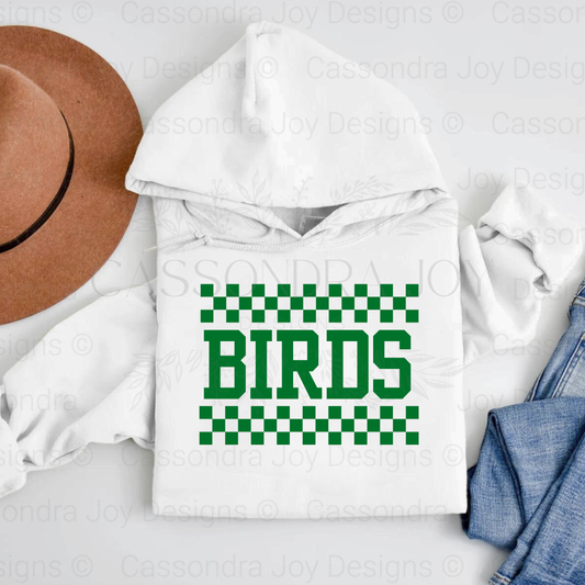 Checkered Birds Football Hoodie