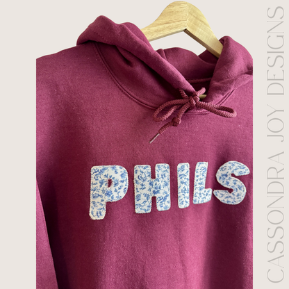 Phils Patchwork Sweatshirt - Blue Lettering