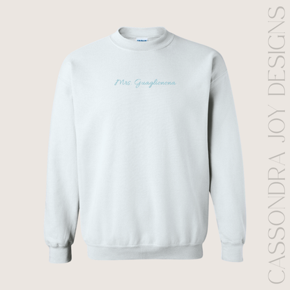 Embroidered Custom Script Bridal Sweat Set