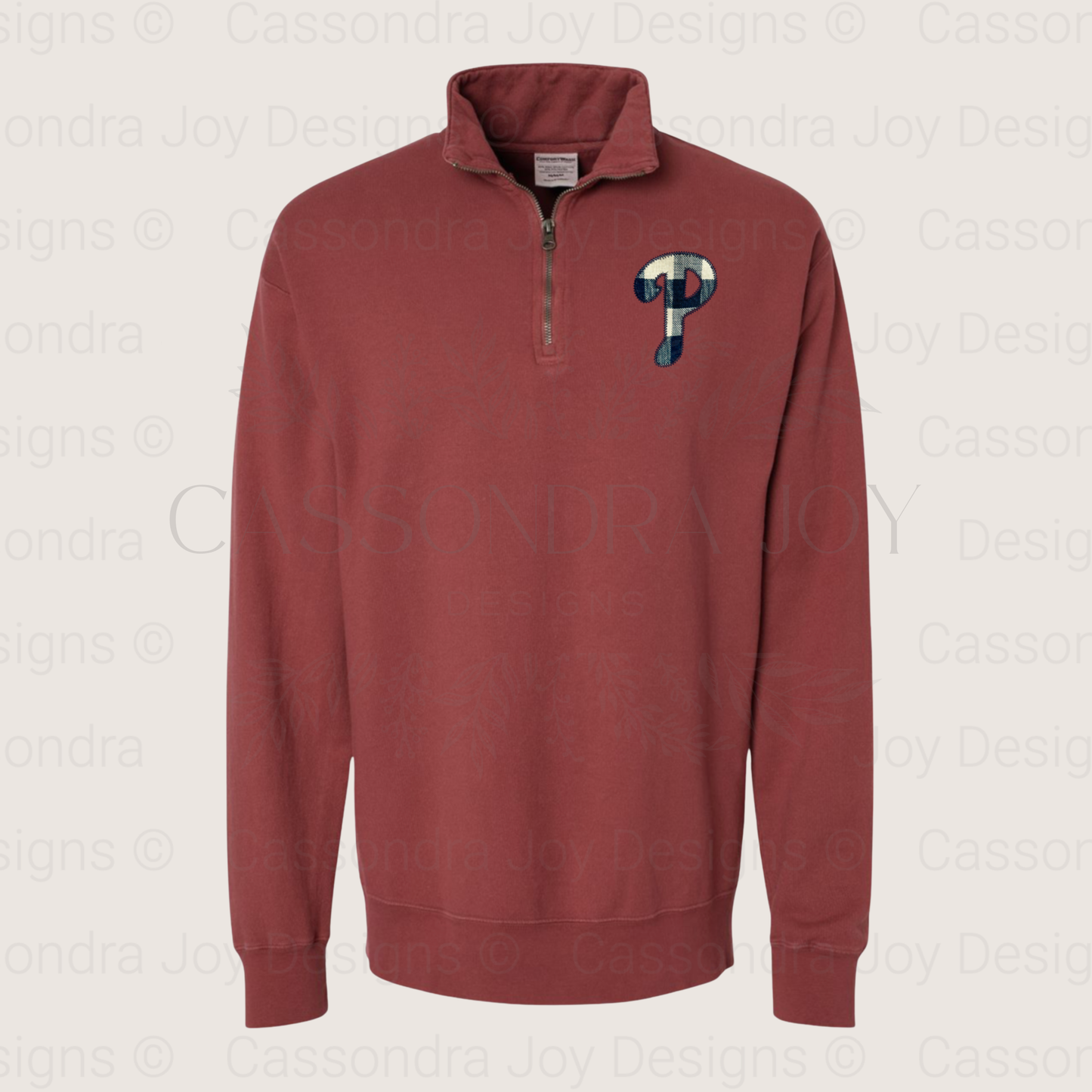 Philly Baseball Patchwork Quarter Zip Sweatshirt