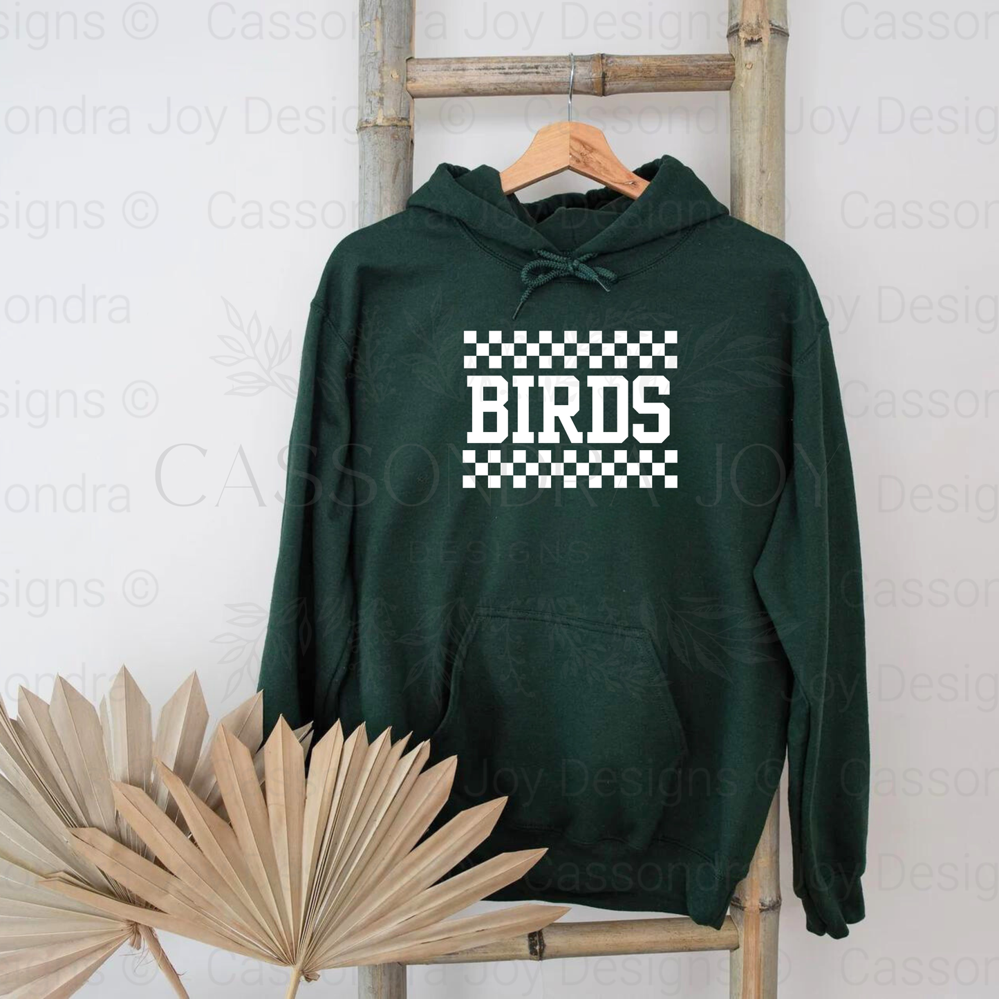 Checkered Birds Football Hoodie