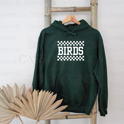 Checkered Birds Football Hoodie