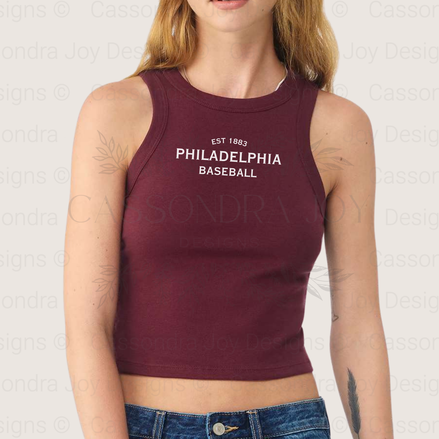 Minimalist Baseball Crop Tank Top