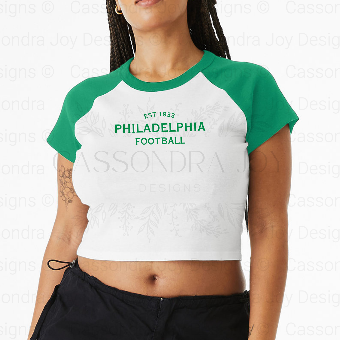 Minimalist Football Raglan Crop Tee